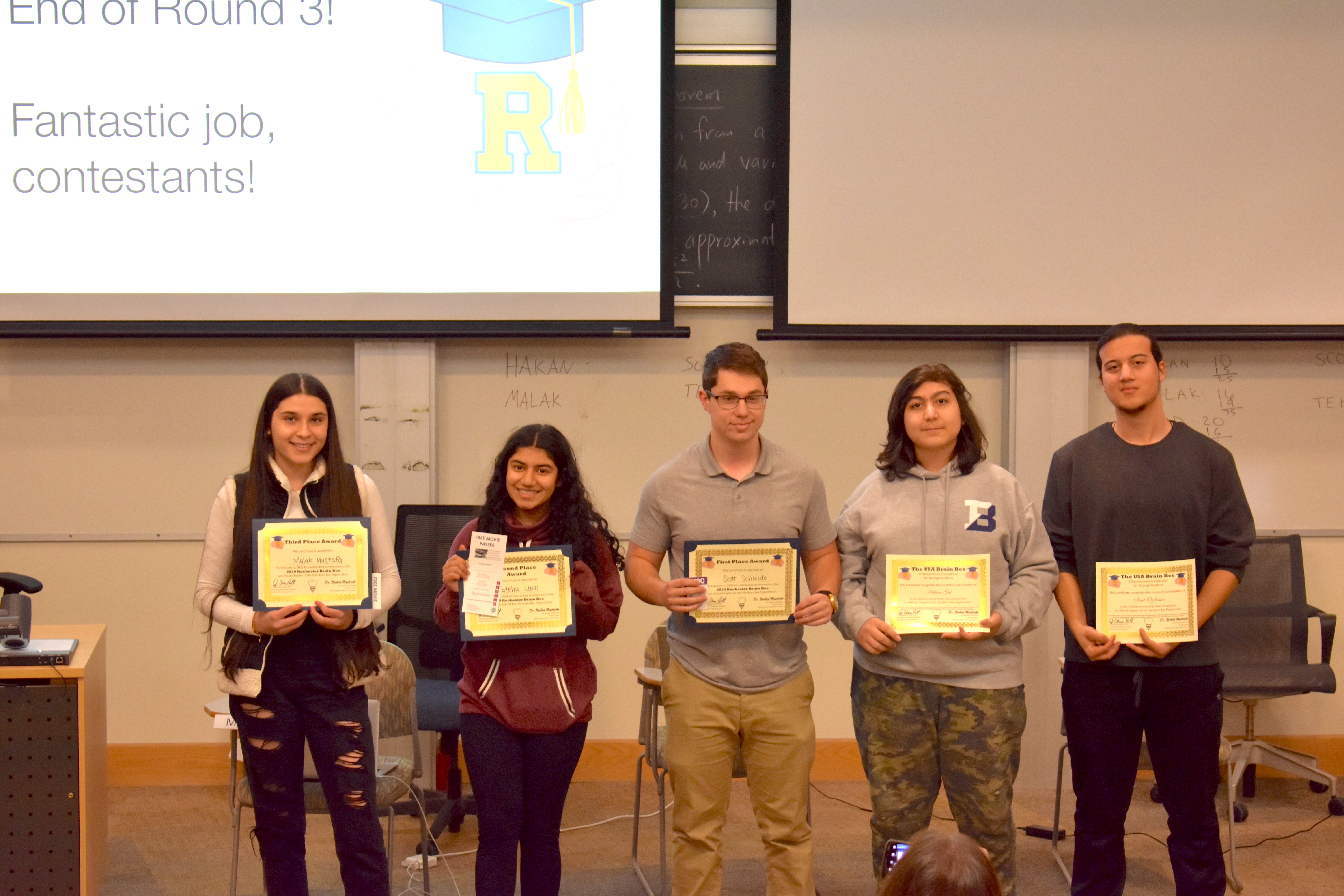 2020 Rochester Brain Bee Contestants.